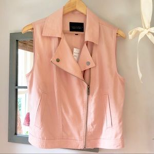 Sanctuary Bamboo Blush Pink Edgy Biker Moto Vest
